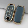 Nissan Car Key Cover - Gold Edge Protective Shell with Full Wrap and Buckle