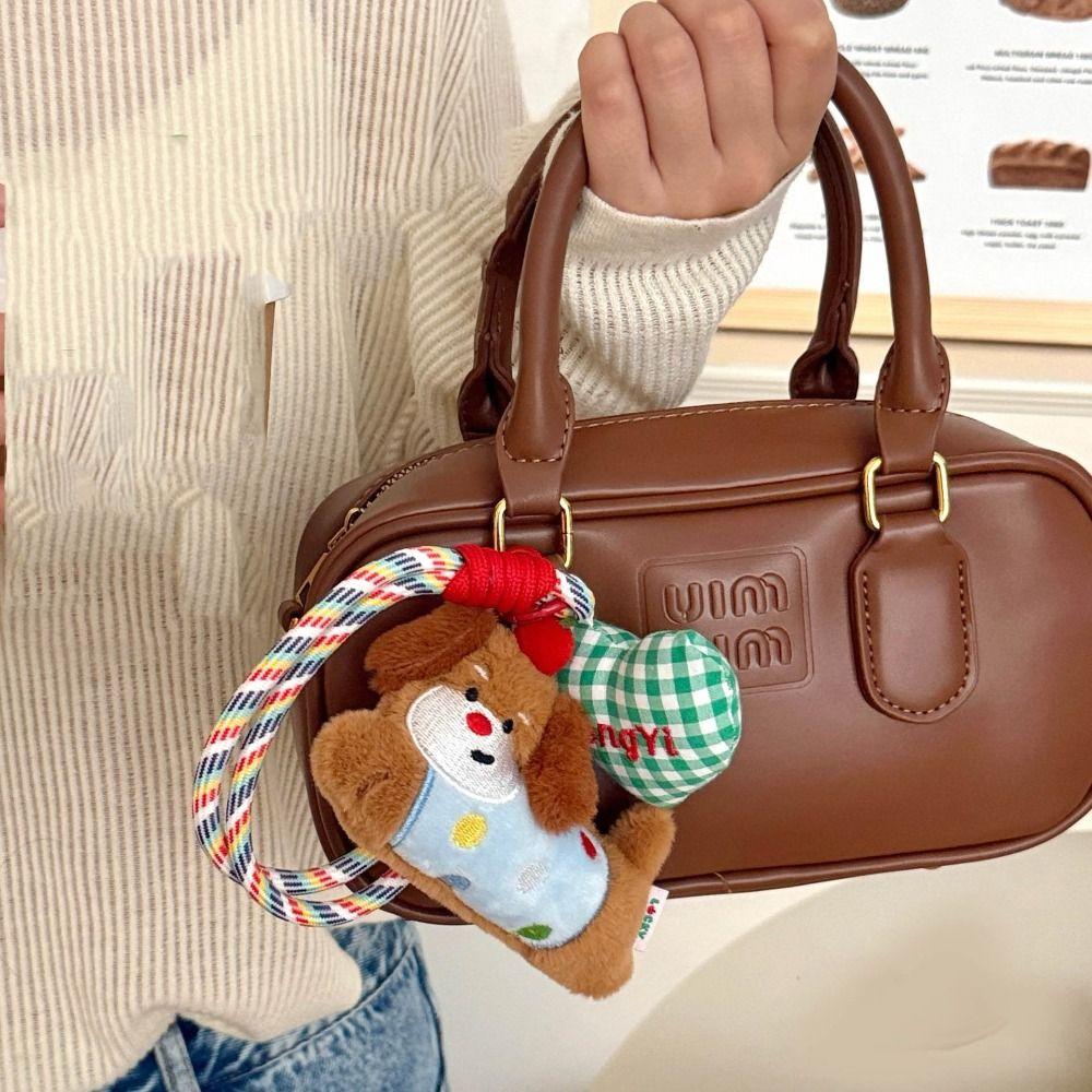 Soft Bear Plush Doll Keychain Collection Plushies Doll Cute Animal Plush Keychain Ins Dog Plush Keyring Pendant