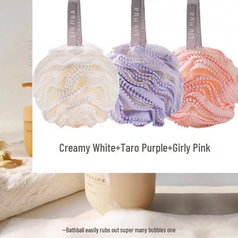 Durable Large Super Soft Bath Flower Ball - Non-Dispersing Foaming Net for Back Scrubbing