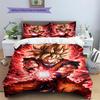Goku Patterned Pillowcase & Duvet Cover Set Anime Hot Trend Bedding for Bedroom Decoration Holiday Gift for Fans.-TING