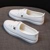 Little White Shoes Women's Shoes New Year's Spring and Autumn Versatile Students One Pedal Flat Casual Shoes Breathable Nurse Shoes