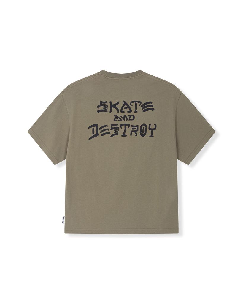 Treasure Skate And Destroy Crop T-Shirt Khaki