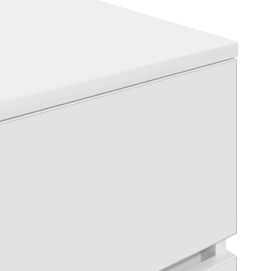White Nightstand with 3 Drawers 39 x 35 x 65 cm