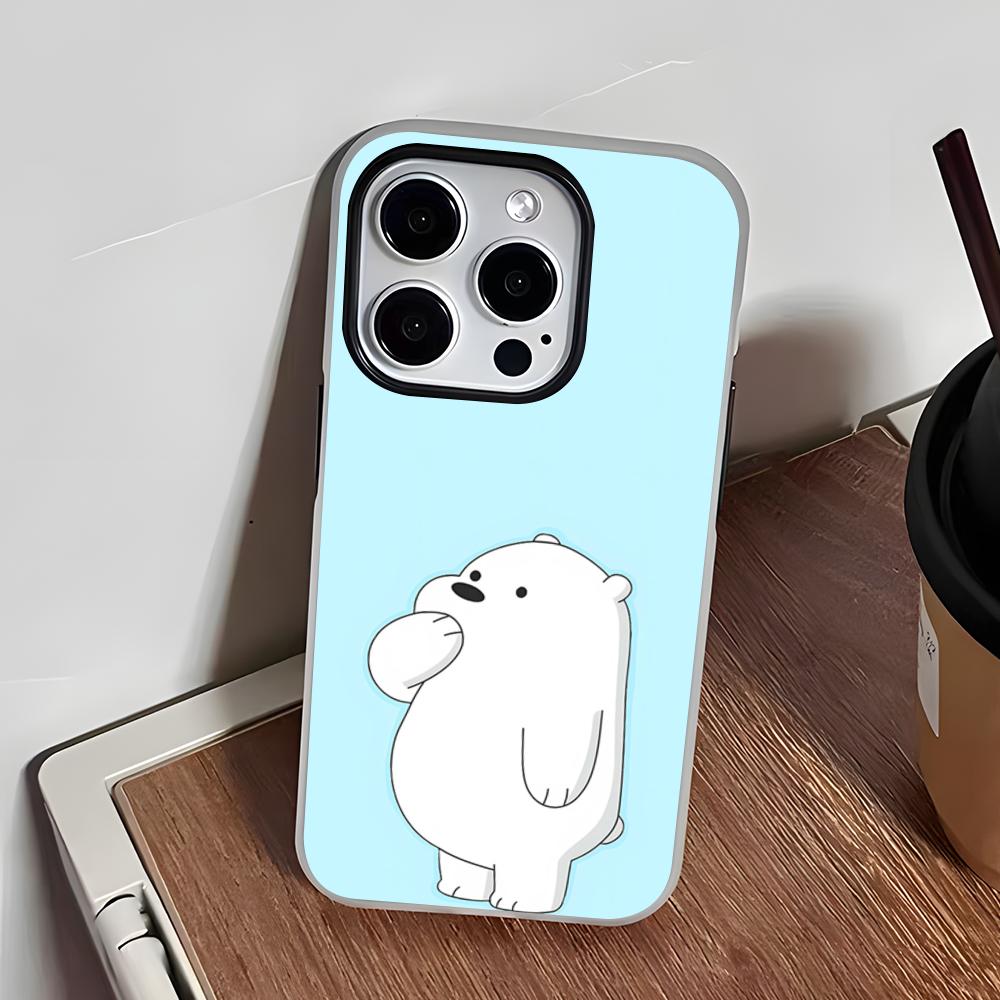 Ice Bear Phone Case For IPhone 17 Air 16 E 15 14 Plus 13 12 11 Pro Max Jelly 2 In 1 Protective Case