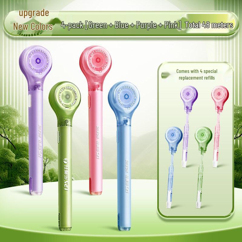 Portable Refillable Correction Tape Pen – Pen-Style, Large Capacity, Ideal for Students