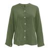 Camicia Casual alla Moda da Donna con Collo Alto e Bottoni Manica Lunga