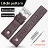 22mm 24mm 26mm 28mm 30mm Heren Horlogeband Zwarte Lederen Band Roestvrijstalen Gesp DZ7271 7312 7350