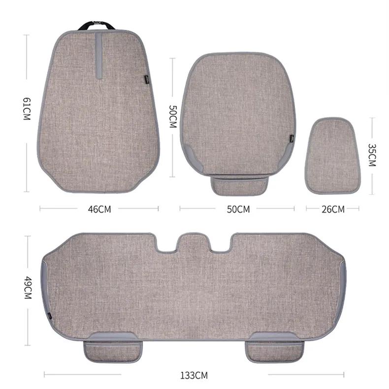 Comfortable Linen Car Seat Cover Cushion Anti Scratch Automotive Seat Protector Cushion Auto Seat Pad Universal for Sedan Suv