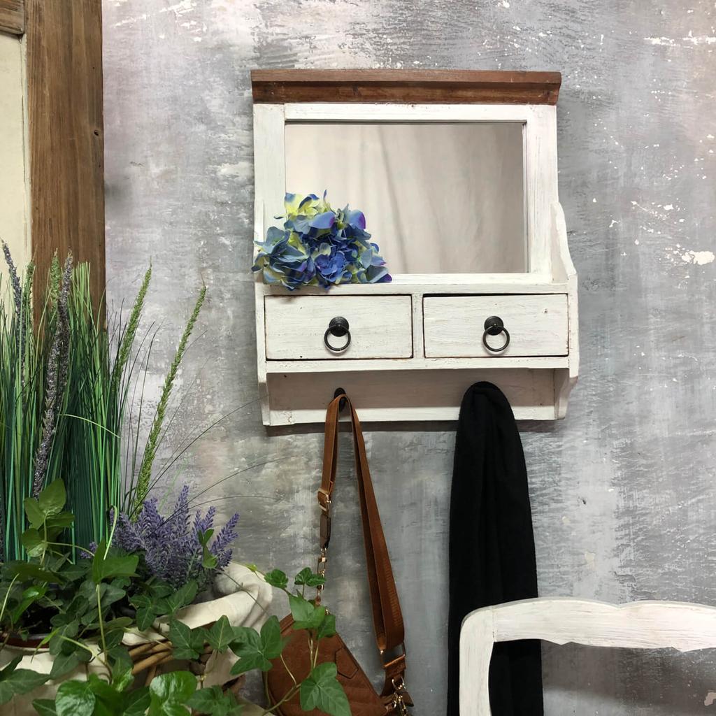 Shabby chic mirror cabinet made of reclaimed wood