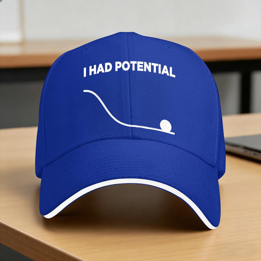 I Had Potential Baseball Cap Unisex-Teens Custom Logo Trucker Hat Summer Y2K Retro Running Hippie Baseball Caps