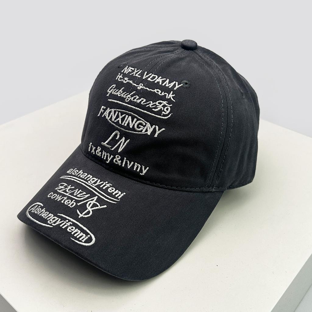And Women Niche Style Design Style Letter Print Embroidery Baseball Caps Sun Protection Street Style All-Match Personalized Peaked Hats Fashion