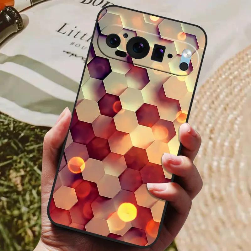 For Google Pixel 9 Pro XL Case Cool Painted Silicone TPU Soft Cover for Googe Pixel 9 9 Pro 8A Cases Black Protective Shells