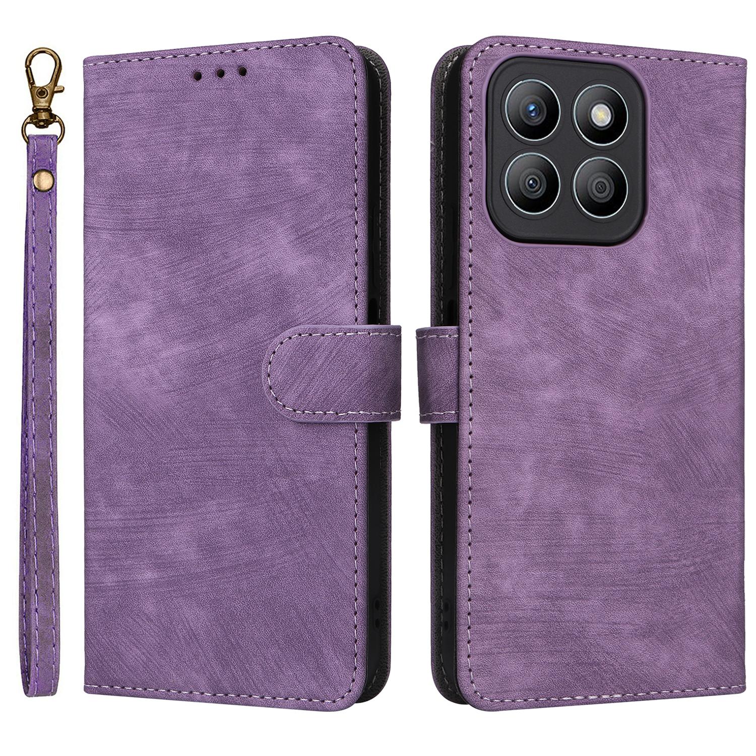 

Для Honor X8c 4G Чохол-гаманець з RFID-захистом, PU шкіра, підставка для перегляду Purple