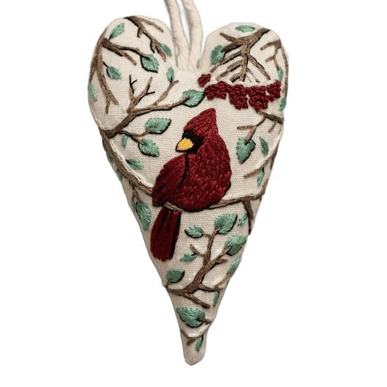 Vánoční ozdoba vyšívací sada ručně vyrobený přívěsek ve tvaru srdce DIY závěsná dekorace na stromek slavnostní party atmosféra potřeby
