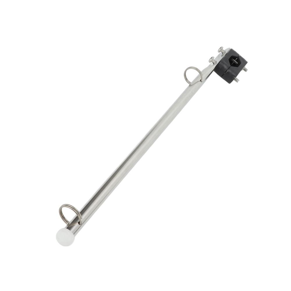 Silver Marine Flag Pole 390mm Flagpole Flag Holder Stand Rail Type Flag Pole  Boats