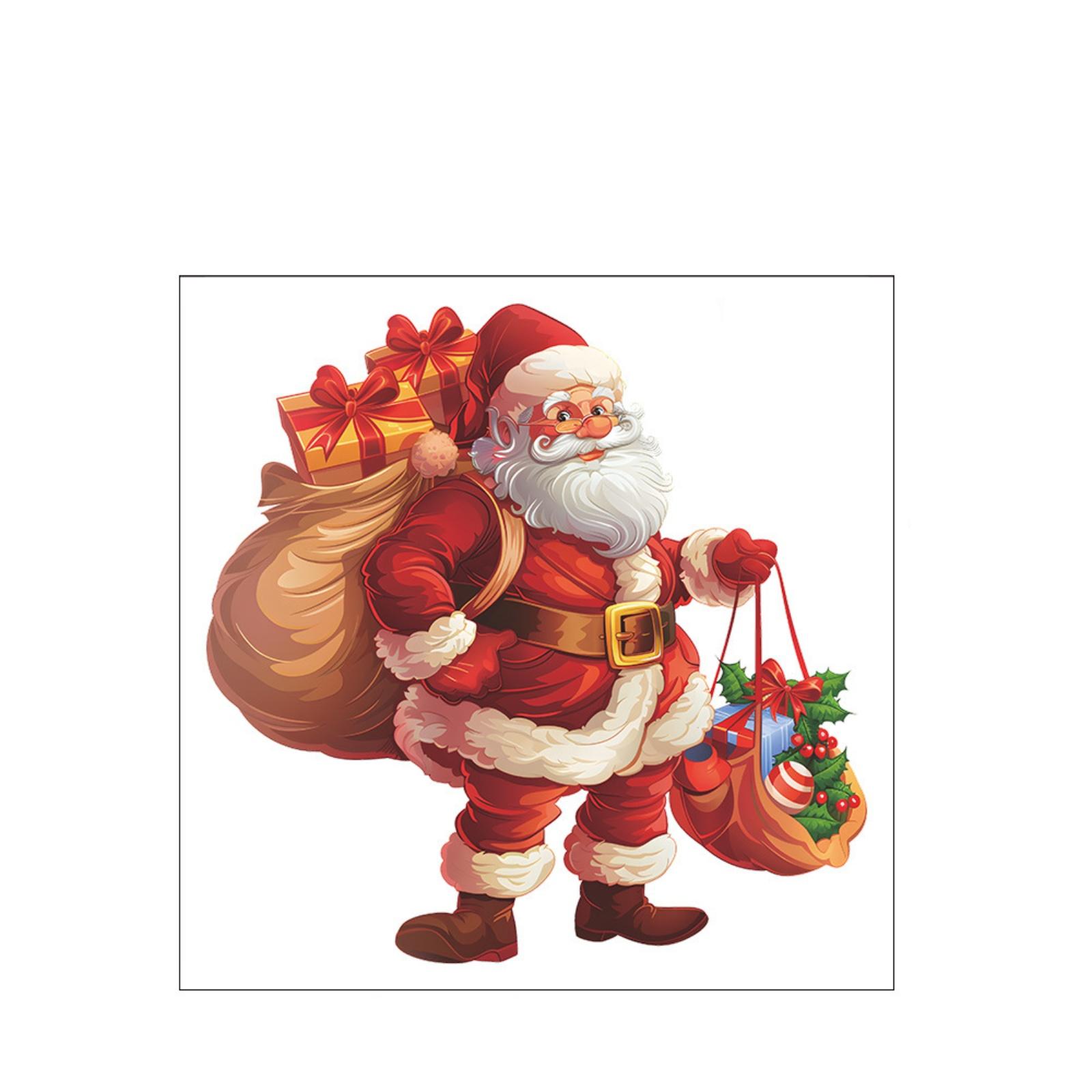 

Рождественские наклейки на стену, самоклеящиеся, 3D, с эффектом пробивания стены, милые наклейки на стену, съемный зимний рождественский декор для холодильника, спальни, гостиной, дома, Криса