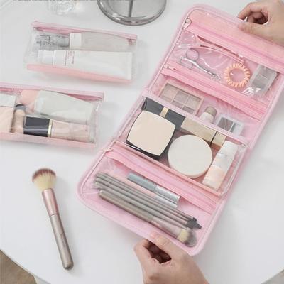 Makeup Bag For Travel Foldable Makeup Bag With Handle Cosmetics Organizer Large Capacity Toiletry Storage Pouch For Women Men
