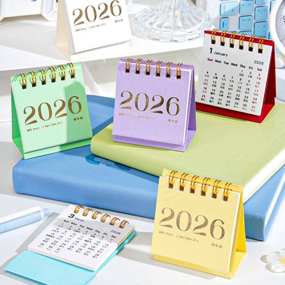 INS Mini 2026 Calendar Double Coil Portable Desk Calendar Calendar Ornaments New Year Gifts