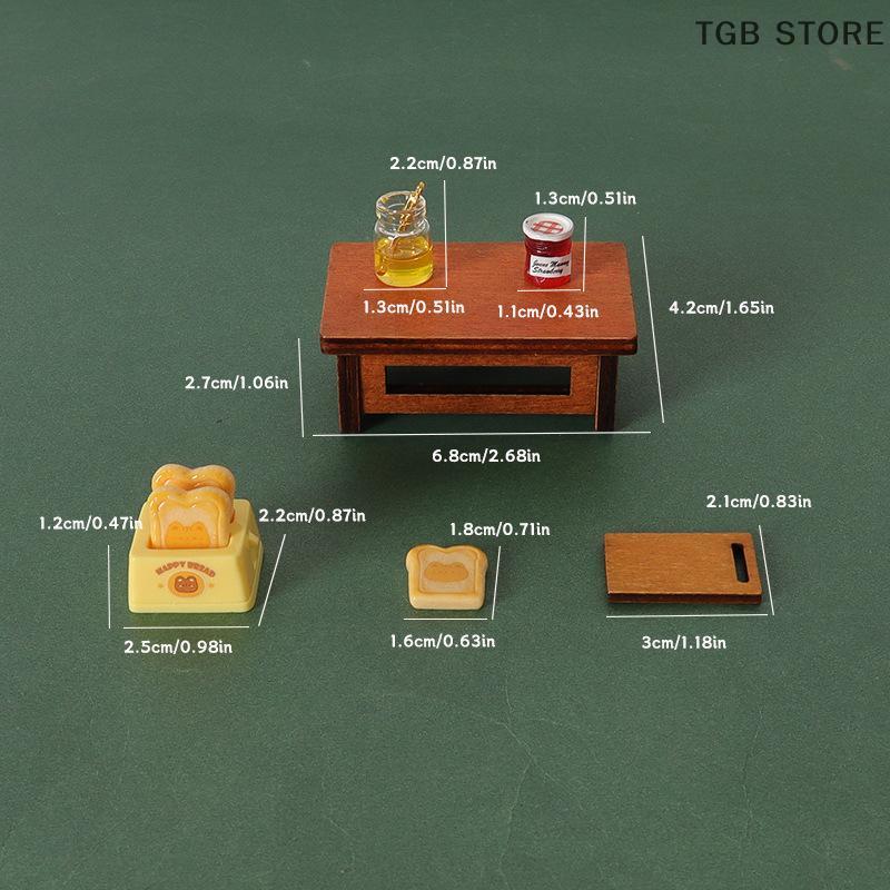 1Set 1:12 Jam Toast Bread Maker Furniture Model Miniature Simulation Home Decor Toy Doll House Accessories