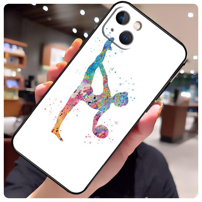 Gymnastics Watercolor Printing Case For iPhone 17 Pro Max 15 14 13 11 12 16 Pro Max mini 15 16 Plus 16e 17 Air Phone Cover