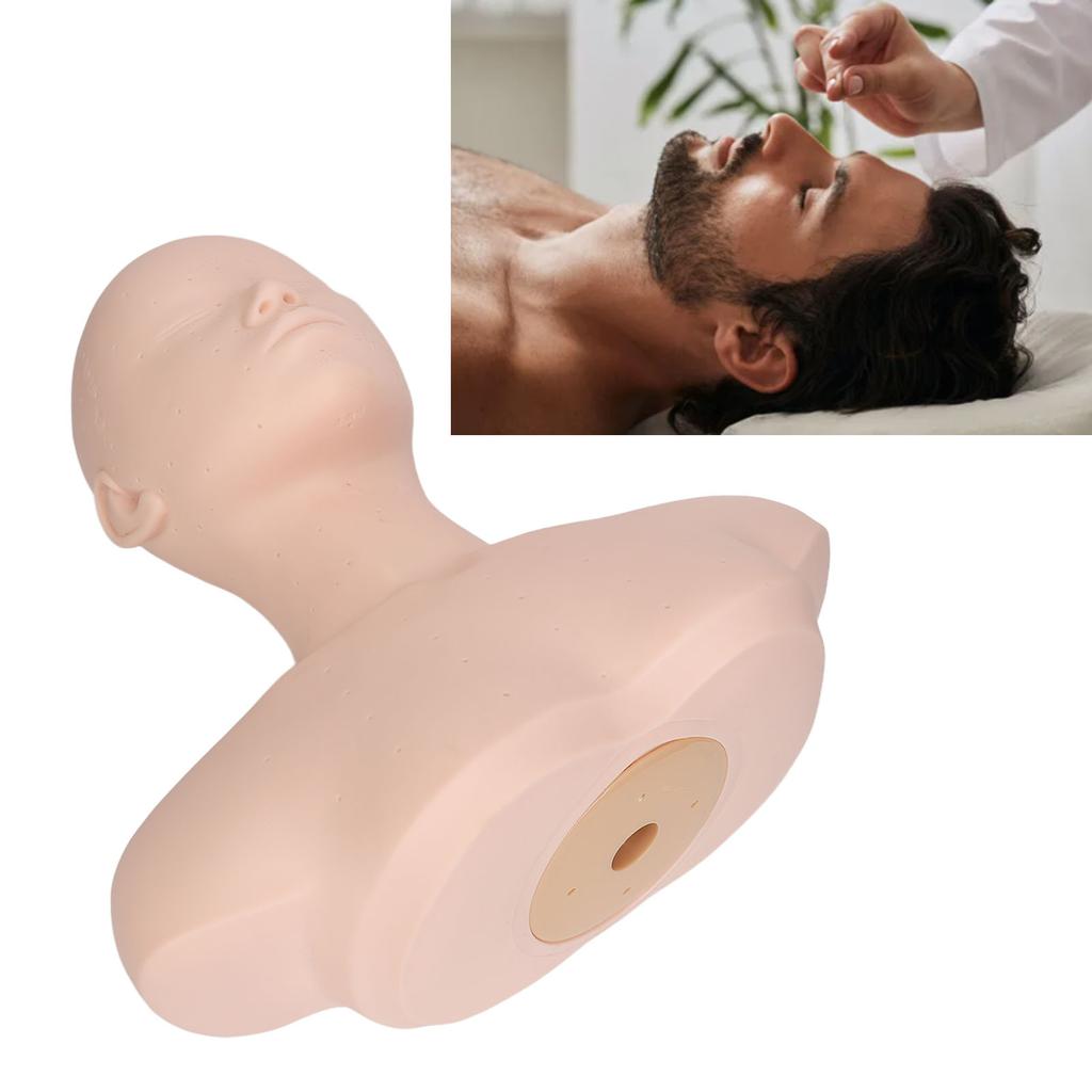 Övningsträningsdockhuvud Mångsidigt Mjukt Bekvämt Touch Dockhuvudmodell med Axel för Massage