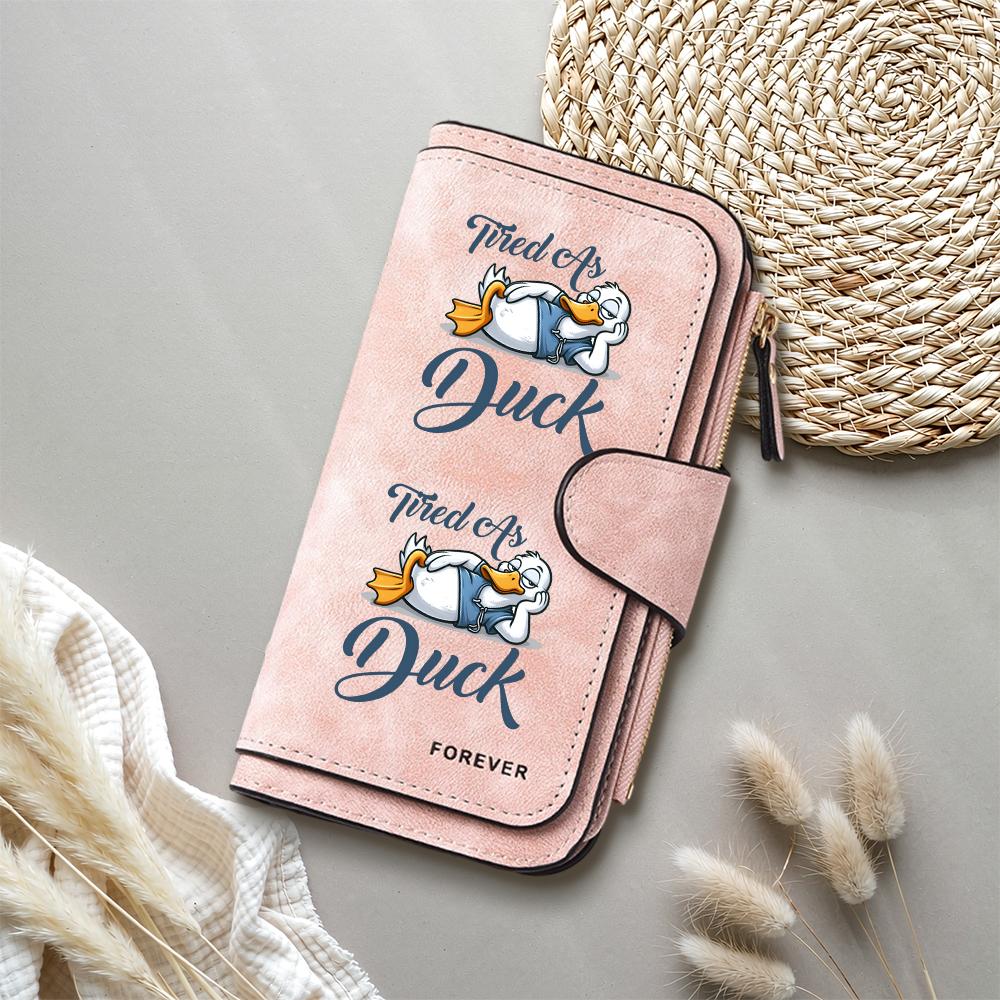 Cute Cartoon Duck Print Long Wallet Fashion Multi Card Holder Purse