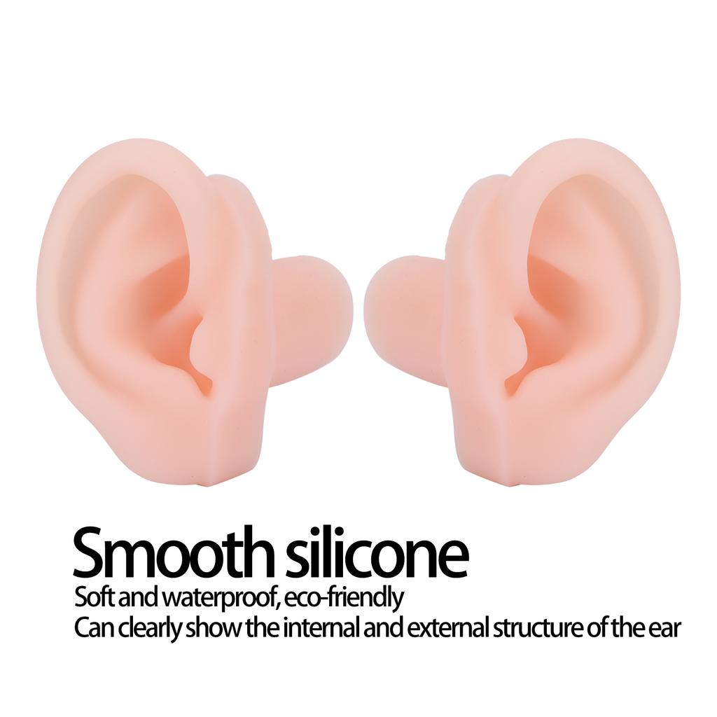 1 Pair Silicone Simulated Ear Model Flexible Soft Ear Model for Hospital Display Learning