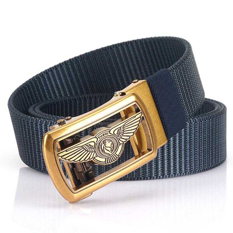 Noua centură pentru navetă pentru bărbați cu centură de nailon cu cataramă automată, centură groasă versatilă pentru petrecerea timpului liber în aer liber