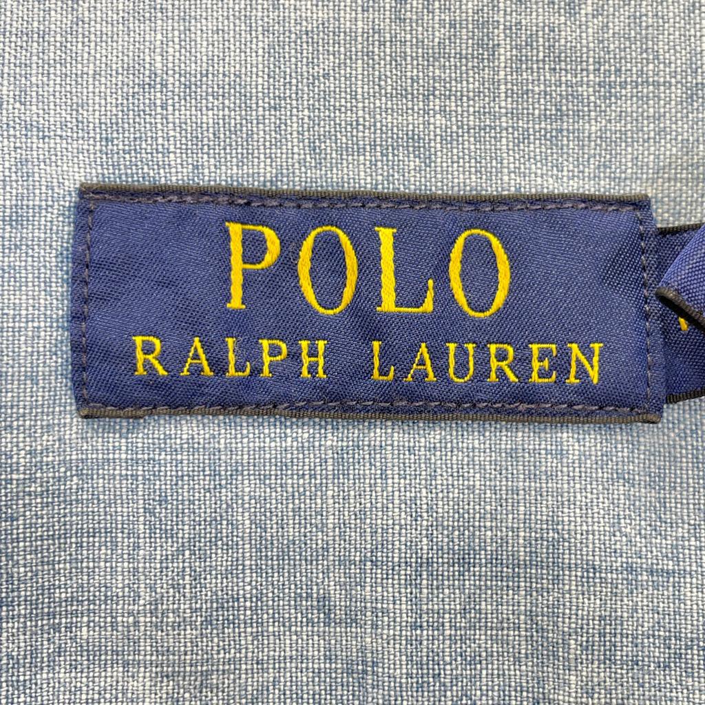 POLO RALPH LAUREN Blue back embroidered denim shirt tops M Light blueUsed