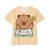 Children's T-Shirt Girl Capybara Printed Little Girl Clothes Short Sleeve Children Top O-Neck Tight T-Shirt Fashion Girl T-Shirt