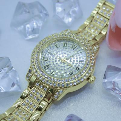 5pcs Set Hip Hop Diamond Watch Bracelet Women Lady Watches Luxury Female Clock Fashion Watch for Women Include Bracelet Box