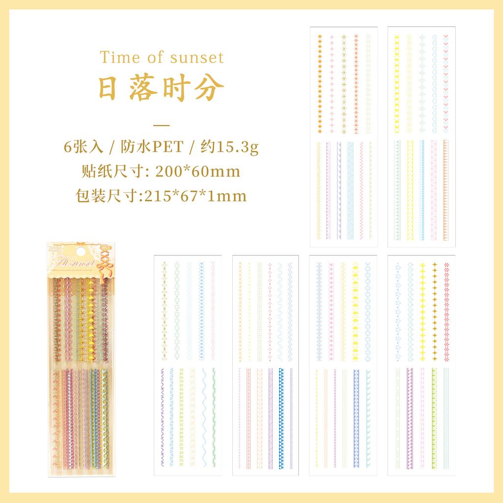 6pcs/lot Kawaii Stationery Stickers Color Card Fundamentals Diary Planner Decorative Sticker Scrapbooking Journal DIY Craft