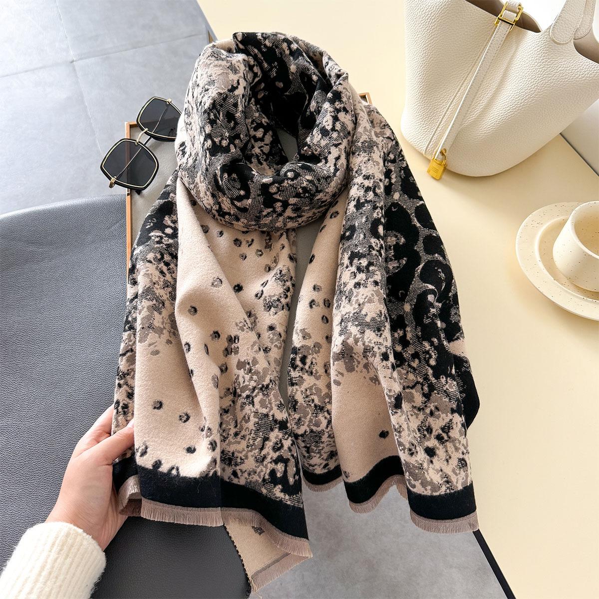 

Новый шарф женский шарф с леопардовым принтом зимний теплый толстый большой платок универсальный кашемировый платок модные шарфы буфанда пончо 66X186cm
