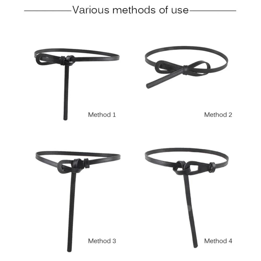 Solid Color Thin Belt Non-hole Waist Strap Ins Coat Accessories Jeans Dress