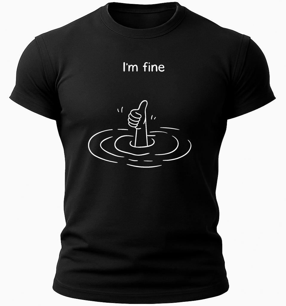 

I’m Fine Funny T-Shirt Sarcastic Humor Shirt | Minimalist Graphic Tee Cheap Polyester Short Sleeve Printed Tee Unisex Tops 3XL