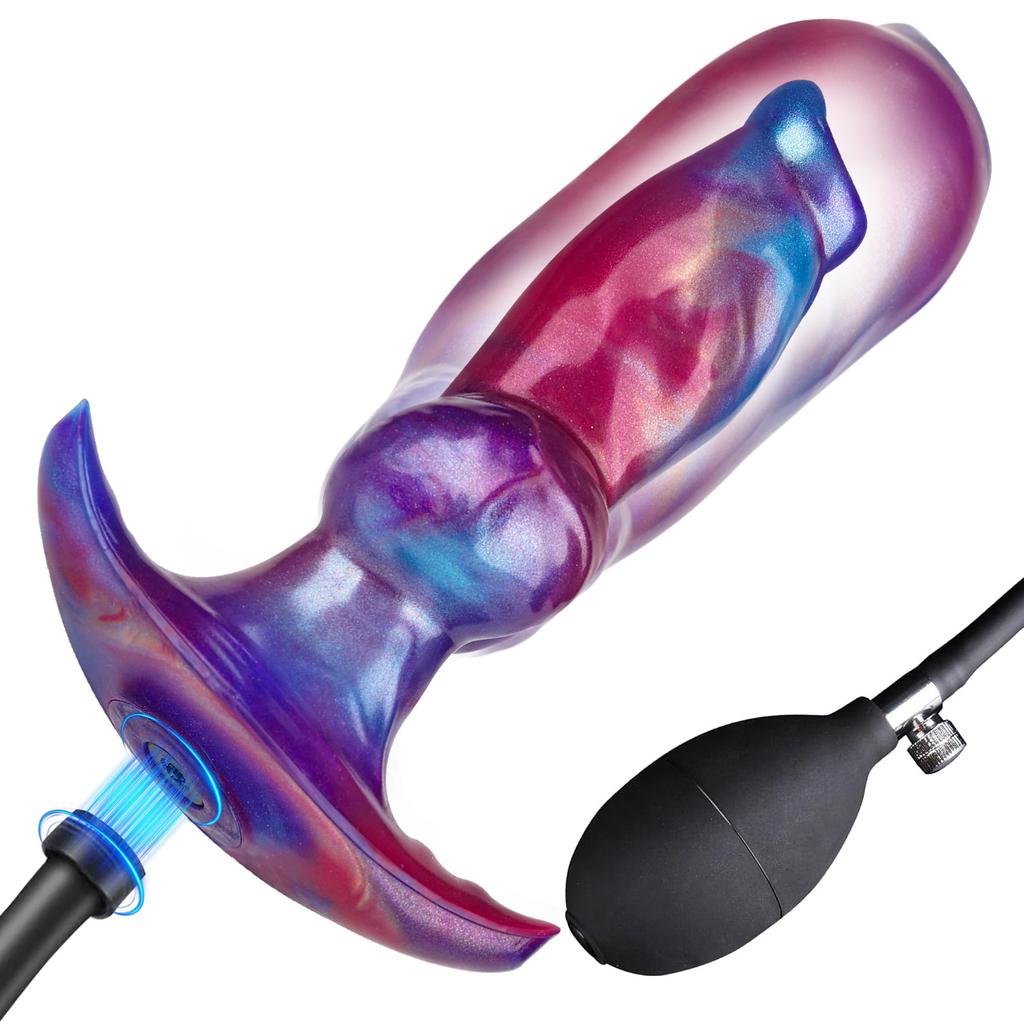 Wearing A Silicone Detachable Magnetic Suction Inflatable Anal Plug G-spot Masturbator And Private Parts Expander