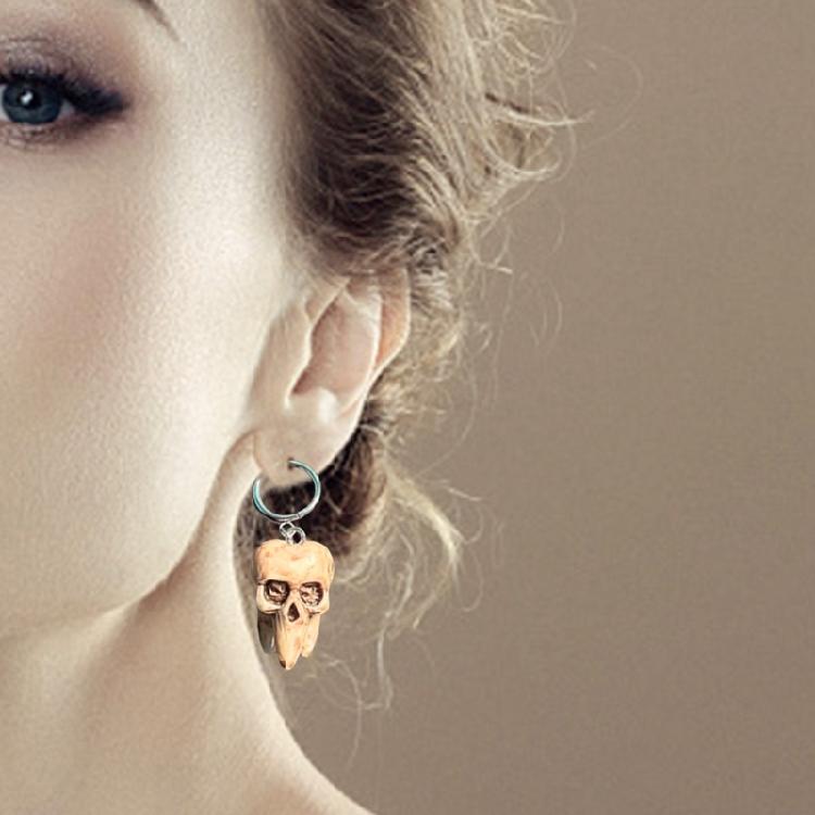 Stili Punk Teschio Dente Lega Robusta Resina Orecchini Gothics Fatti a Mano Gioielli Moda Donna Accessorio per Uso Quotidiano