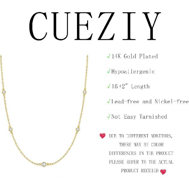 Dainty Silver Gold Necklaces for Women Cute Station Choker Simulated Diamond Necklace Simple Layering CZ Necklace Trendy Jewelry Gifts
