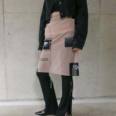 Ellonarc Nude Mesh Scarf_beige