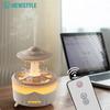 UFO Rotating Raindrop Aromatherapy Essential Oils Air Diffuser with RGB Night Lamp Remote Controls UFO Ultrasonic Air Humidifier
