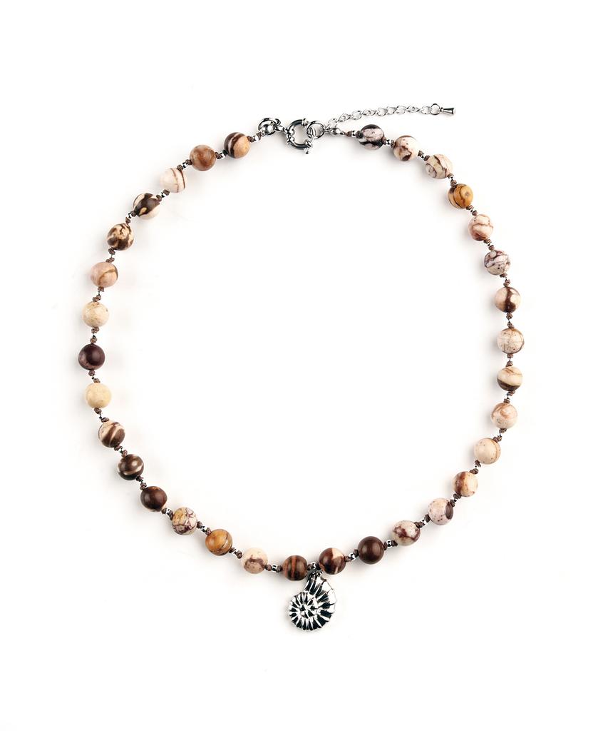 Rubati Brown Jasper Ammonite Necklace
