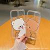 Cute Bear Couple Phone Case Compatible with iPhone 11/12/13/14/15/16 Pro Max and Apple XS Max