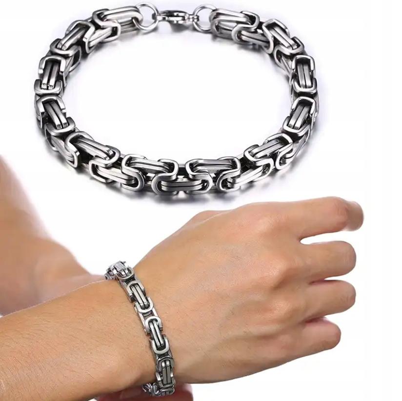 THICK BRACELET Men' Silver Bracelet ROYAL Byzantine + FREE