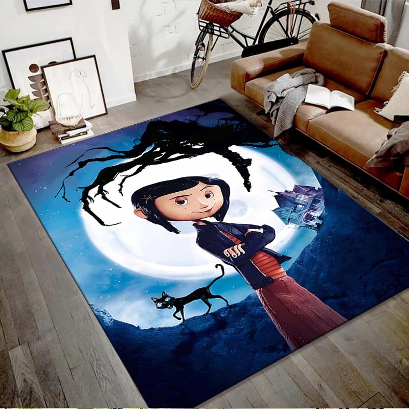 1pc Coraline (7) Design Printed Area Rug Carpet for Bedroom Living Room Home Decor Rugs Mat Non Slip Mat Rug for Bedside