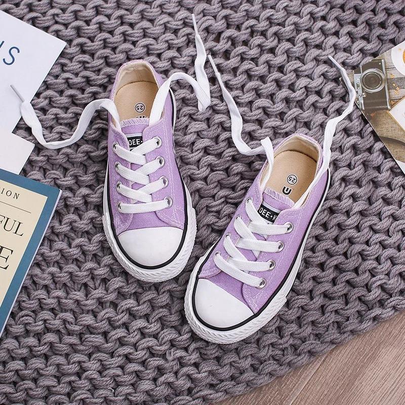 Children's Canvas Shoes for Girls  Boys able Candy-Colored Casual Shoes Kids' Sneakers Student Low-Top Boots Comfortable