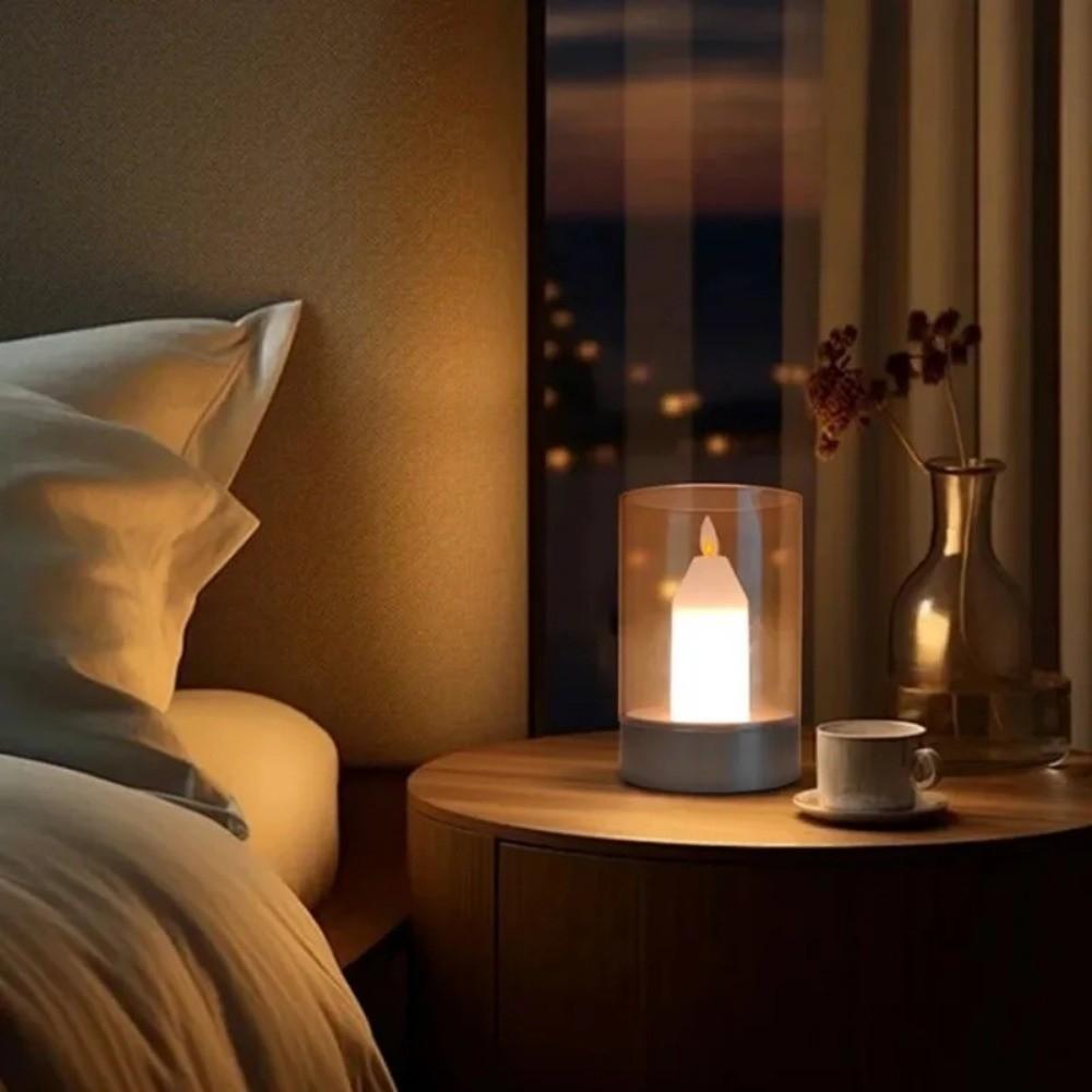 Rechargeable Sensor LED Candle Light Dimmable LED Lamp New Flameless Wick Light Bedroom