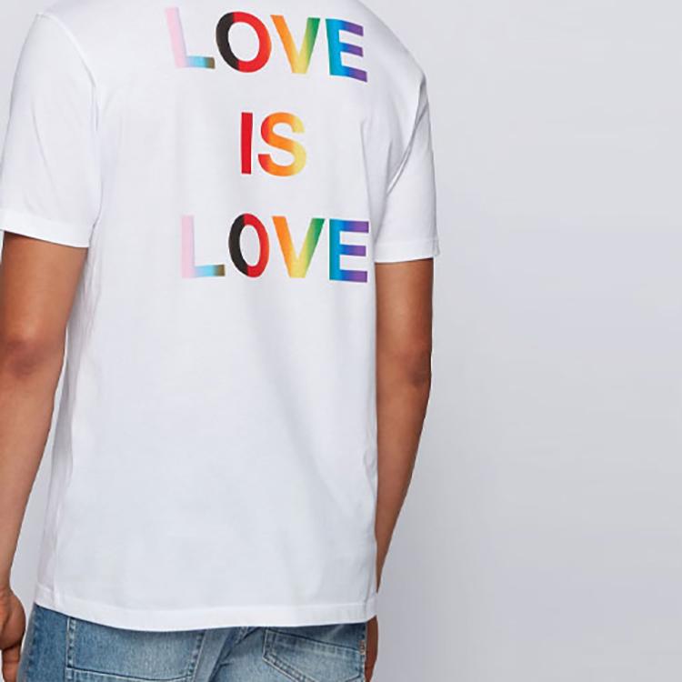 HUGO BOSS T-Shirts Men's White Crew Neck Moderate Straight Fit 50454919-100