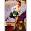 Retro Pin Up Girl Metal Sign for Wall Decor