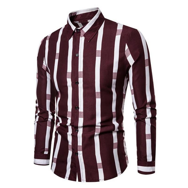 Men's New Casual Striped Long Sleeved Seasonal Shirt