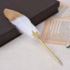 Fashion Student Stationery Gift Writing Supplies Ballpoint Pen Feather Decor Writing Pen 0.5mm